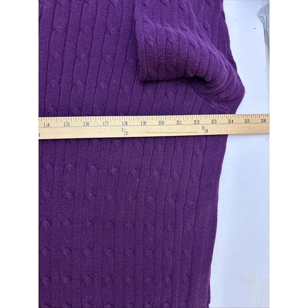 St Johns Bay Women's Purple Cable Knit V Neck Sweater Plus Size 3X - Picture 9 of 11